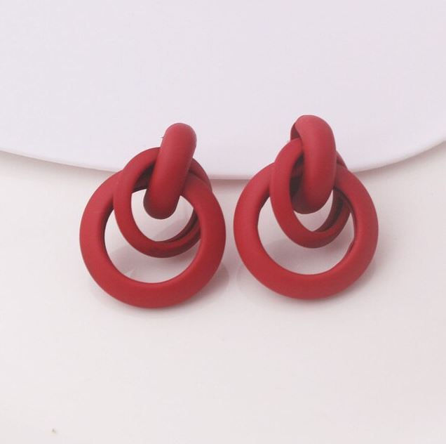Red Dangle Women Korean Fashion Earrings