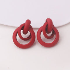 Red Dangle Women Korean Fashion Earrings