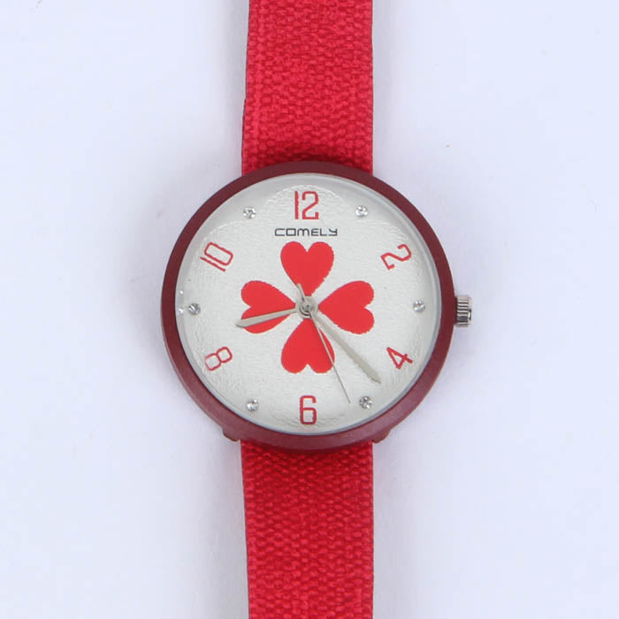 Red Strap Black Dial 1283 Women's Wrist Watch