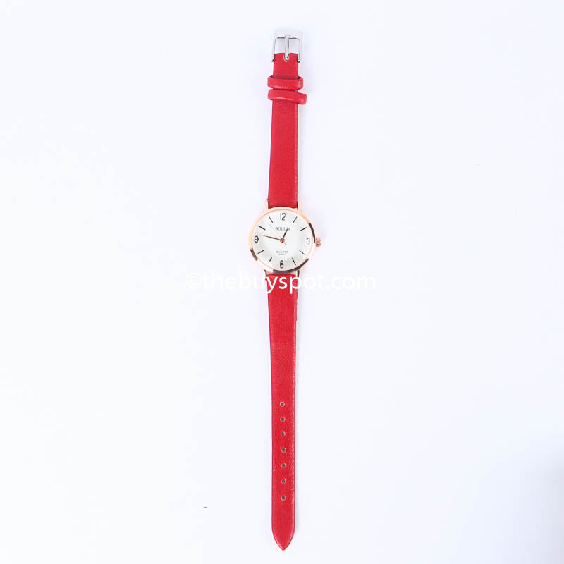 Red Strap White Dial 1318 Women's Wrist Watch