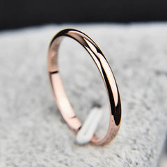 Rose Gold 2mm Titanium Steel Ring