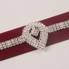 Silver Heart Shape Stone Bracelet - Thebuyspot.com
