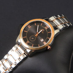 Silver Chain Black Dial 1242 Men's Wrist Watch