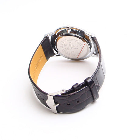 Silver Dial Black Leather Strap 1196 Wrist Watch