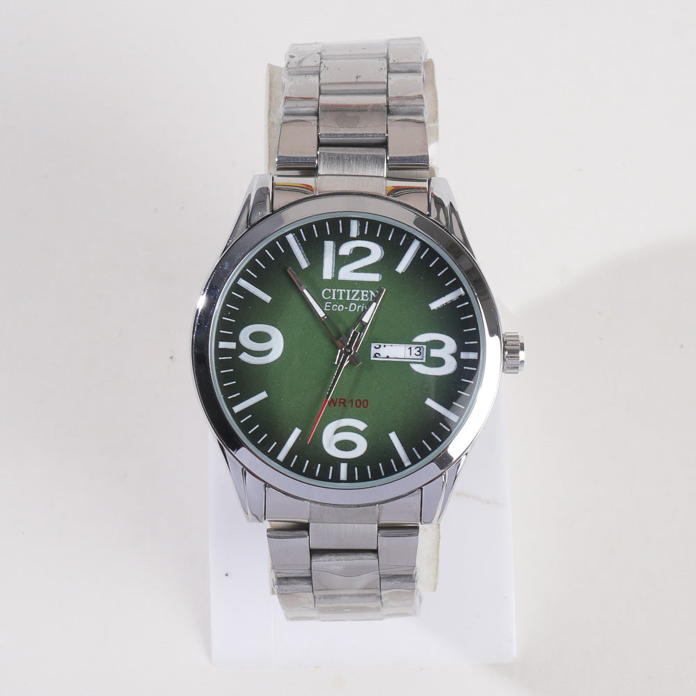 Silver Green Dial TBS-C Chain Watch