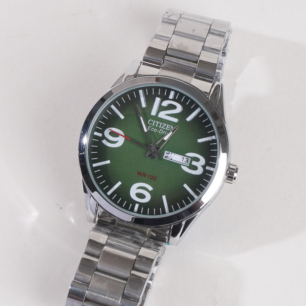 Silver Green Dial TBS-C Chain Watch