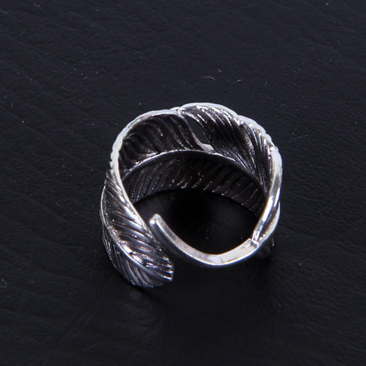 Silver Leave Style Free Style Men's Ring