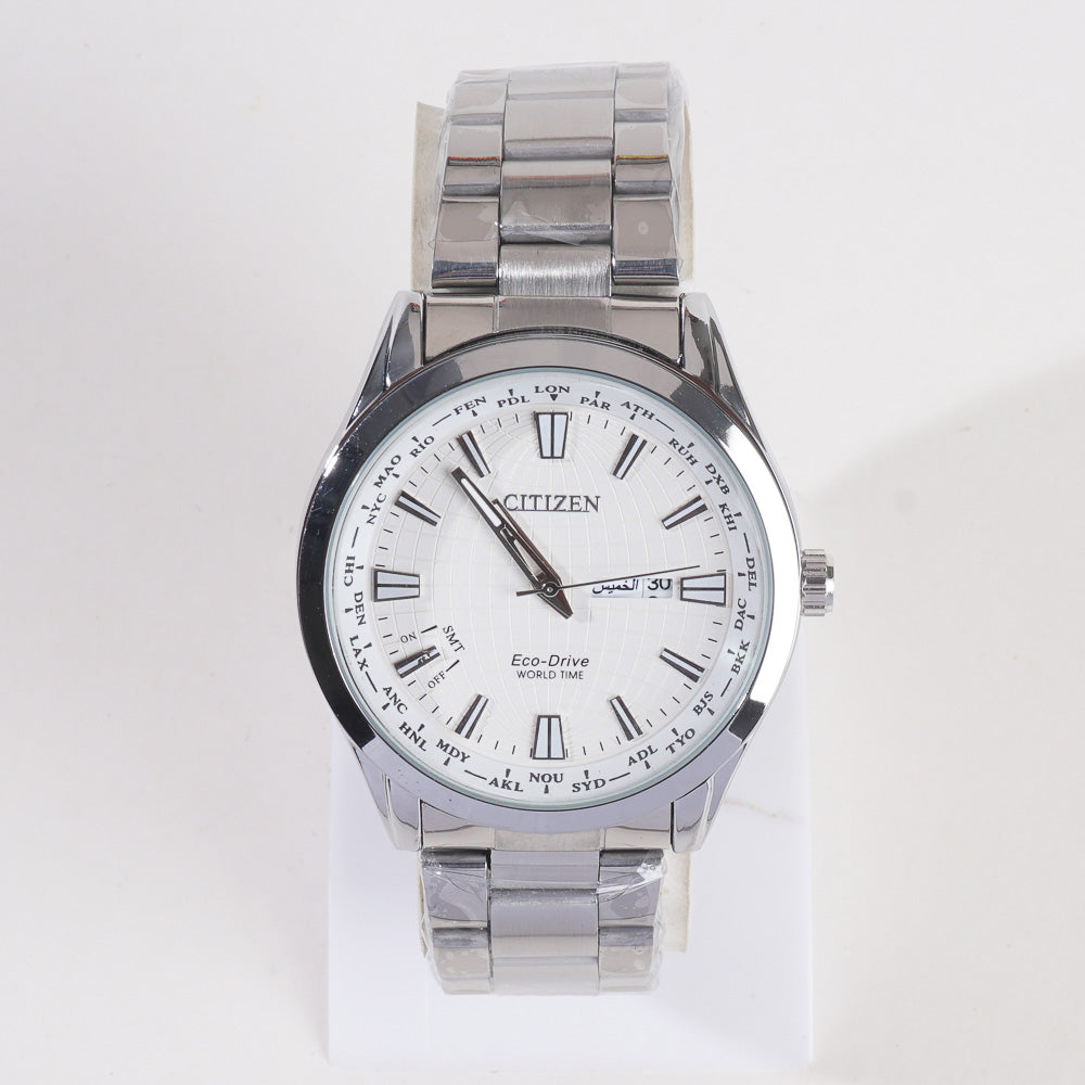 Silver White Dial TBS-C Chain Watch