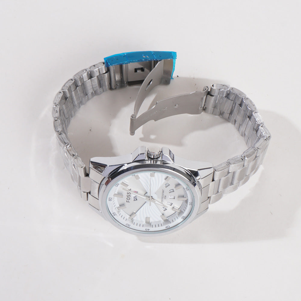 Silver White Dial TBS-F Chain Watch
