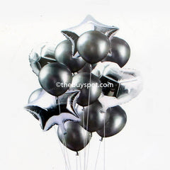 10 Pcs Party Decoration Silver Confetti Balloons Set