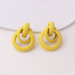 Yellow Dangle Women Korean Fashion Earrings